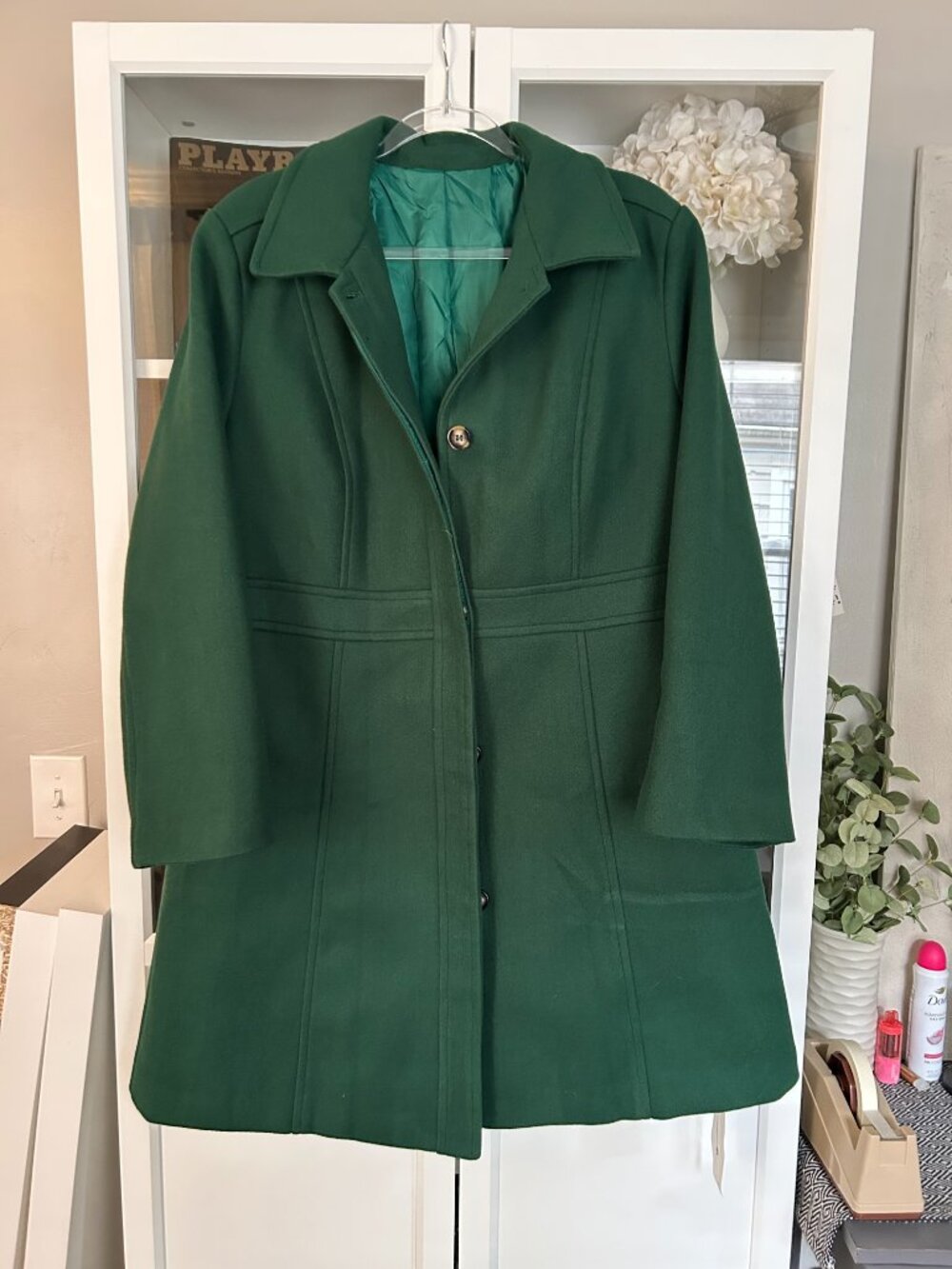 XL Women’s Green Peacoat New – Classic Mid-Length Winter Coat, Brand New! XL (16